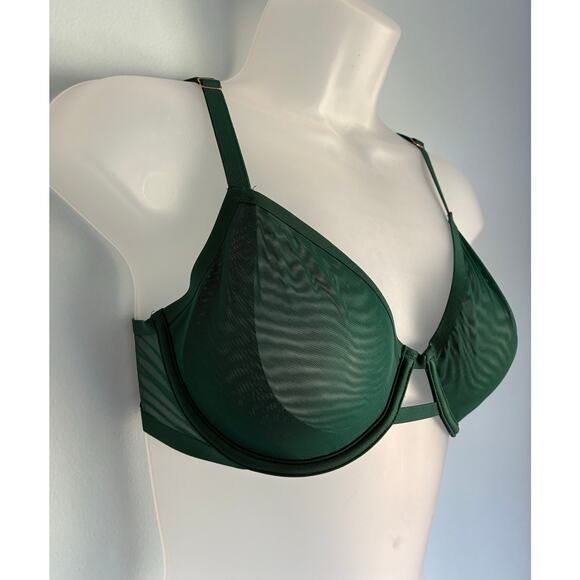 Auden Mesh Unlined Demi Bra 36B Green - Picture 2 of 7